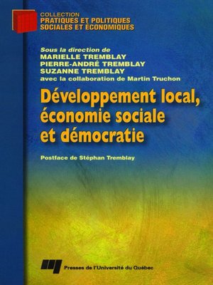 cover image of Développement local, économie sociale et démocratie